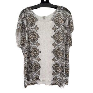 J.Crew Womens Linen knit Short Sleeve Top Size medium pattern
